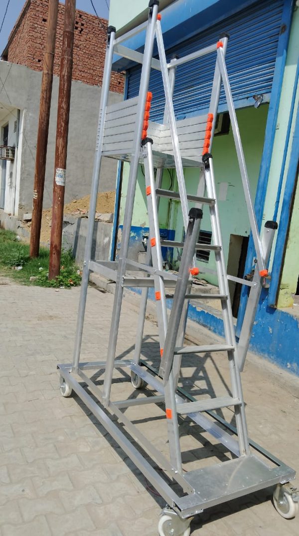 Self supporting Trolley Step Ladder For Industrial Use By Up Ladder